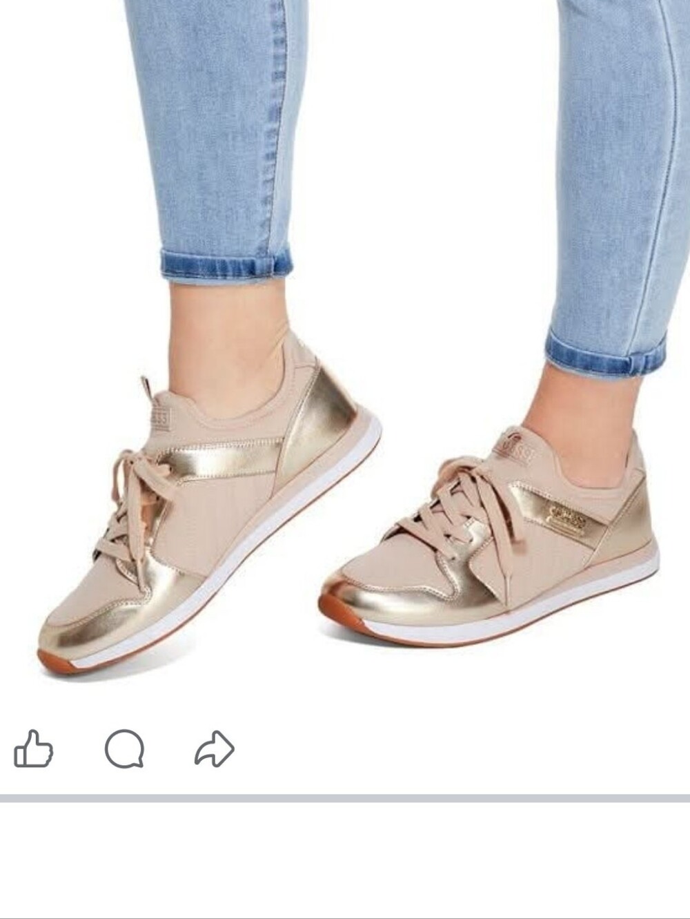 NEW ​GUESS Rose Gold + Pink Quilted Sneakers Coquette Sz 7.5